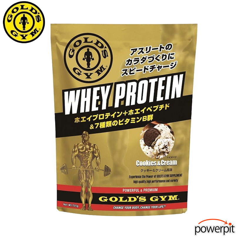 ゴールドジム プロテイン クッキー クリーム風味 360g  ホエイプロテイン GOLD's GYM トレーニング 補助 食間 食後 運動後 おいしい クッキー&クリーム風味 F5836